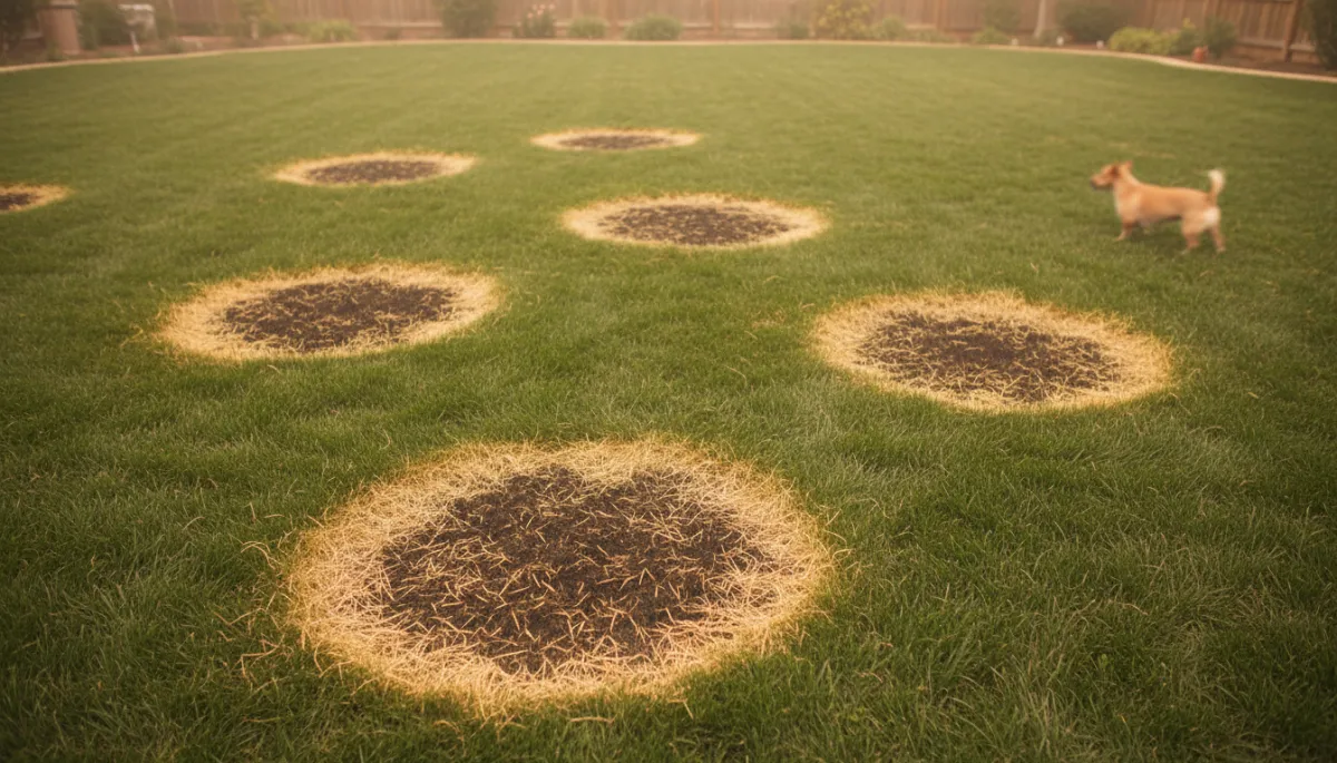 Lawn burn patches caused by dog waste