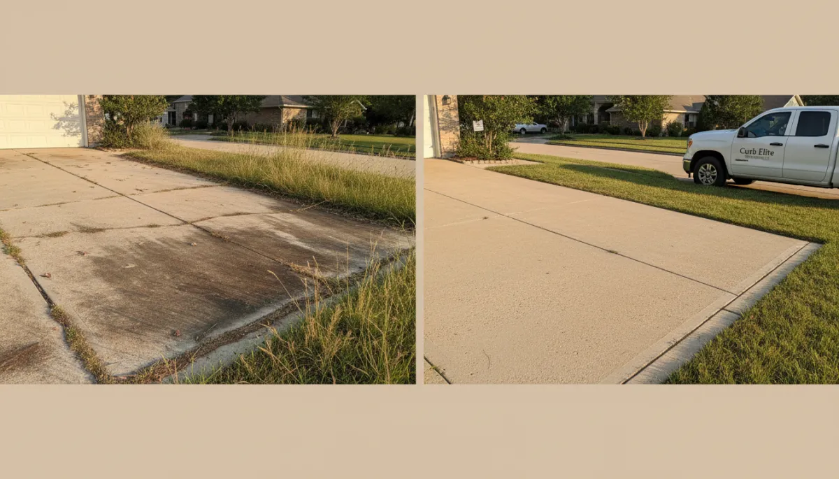 Comparison of neglected property exterior and professionally maintained exterior