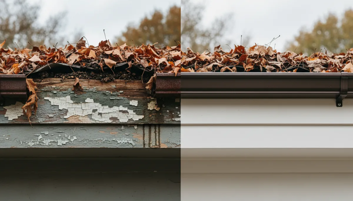 Contrast between neglected and well-maintained exterior trim