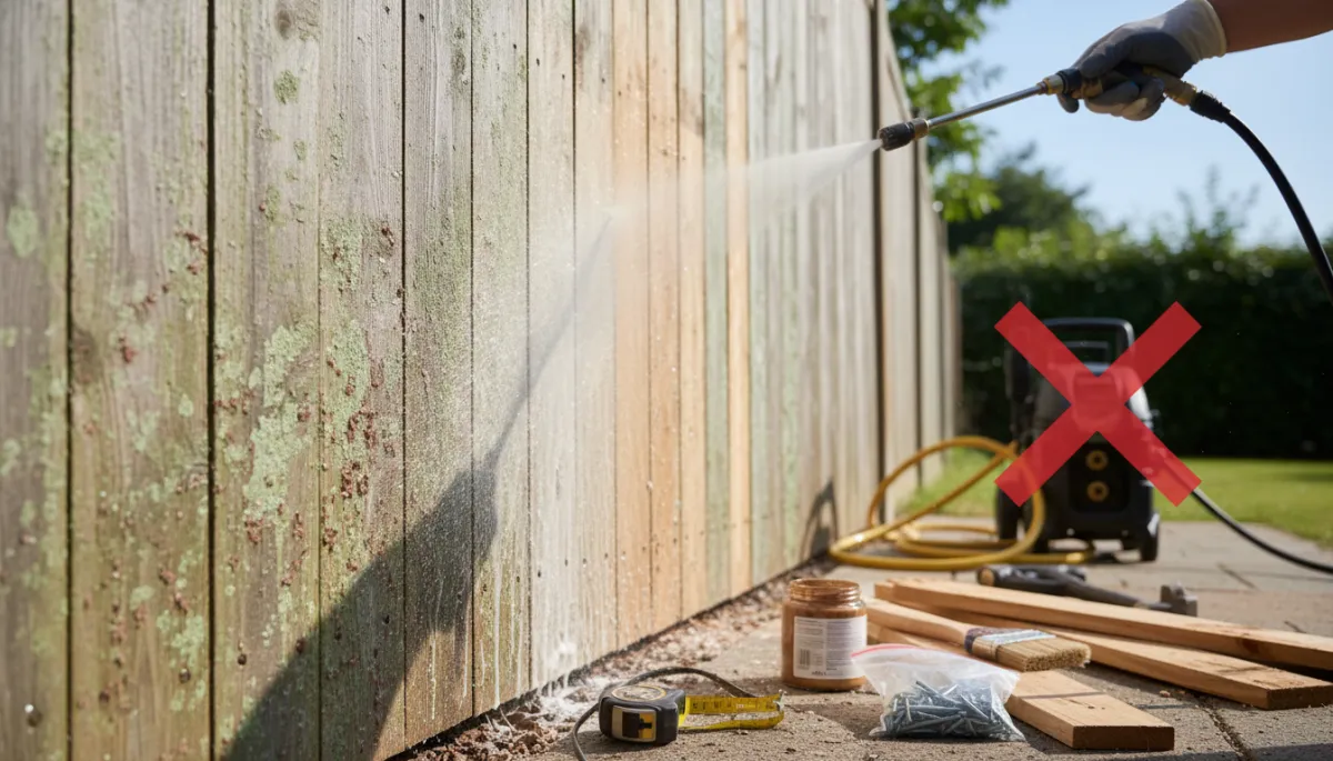 Fence Maintenance: Fix Gray-Green Wood Fences