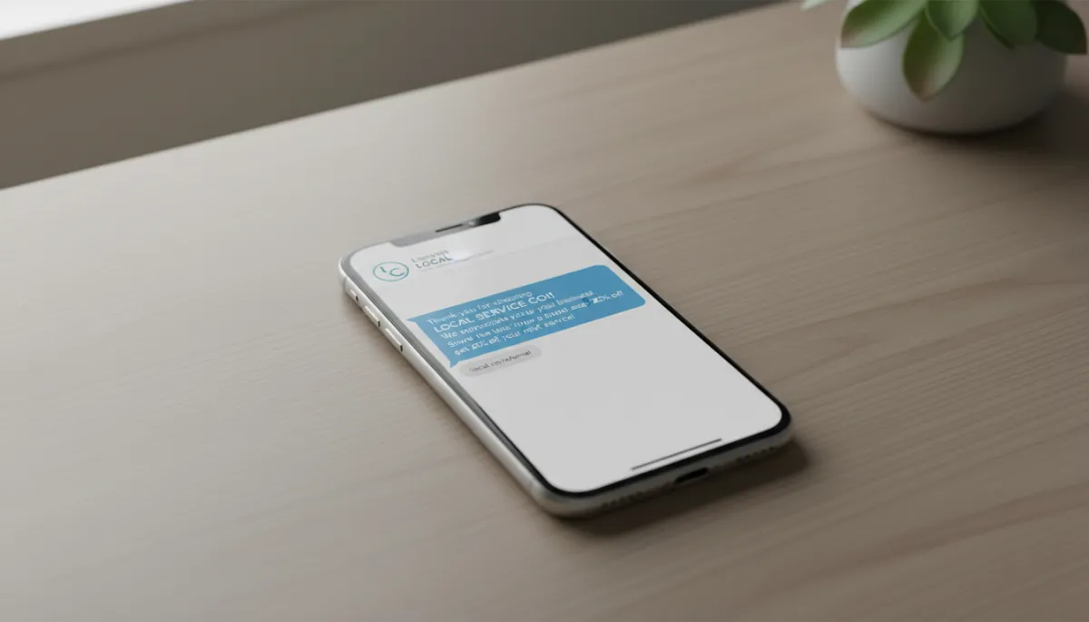 Automated referral text message sent after a completed job
