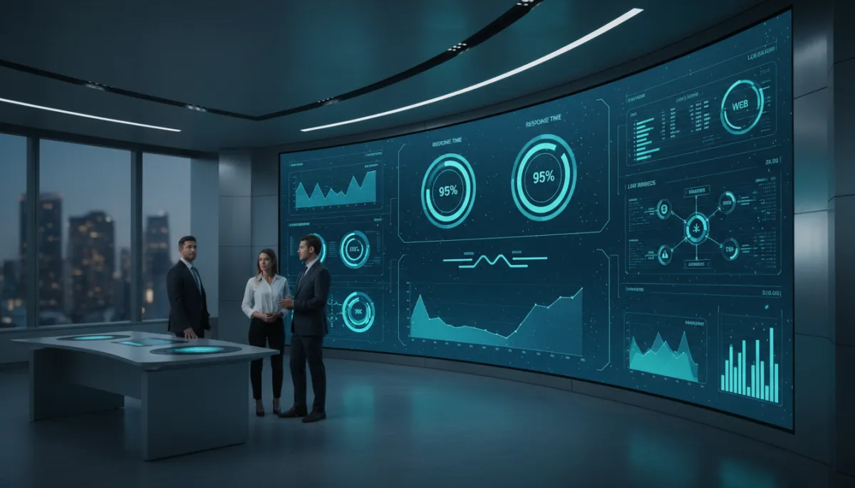 Operations team overseeing automated customer communication metrics