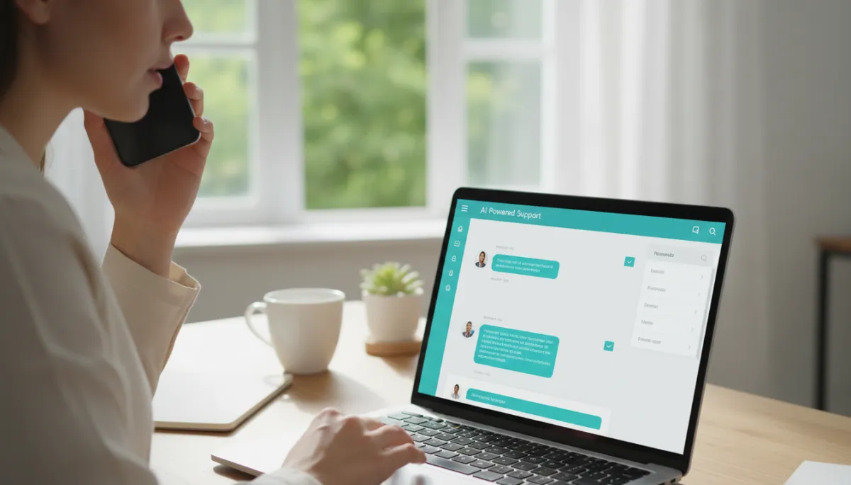 Customer engaging with AI support across phone and chat channels