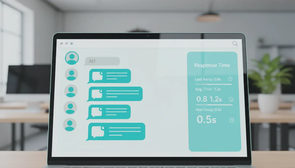 AI chat assistant providing instant responses with performance metrics