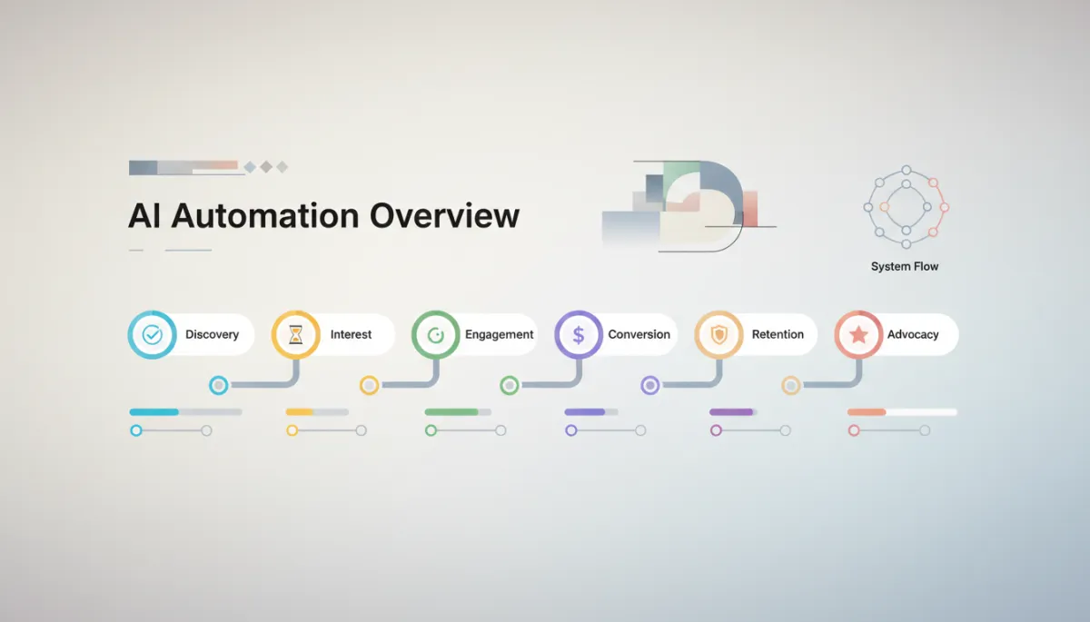 Dashboard showing six automated customer journey touchpoints