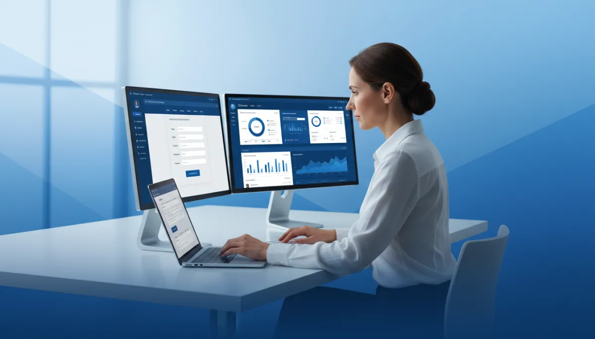 Marketer testing their own company web form and verifying CRM entry