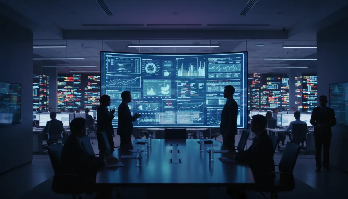 Photorealistic contrast between clean analytics and overwhelmed operations
