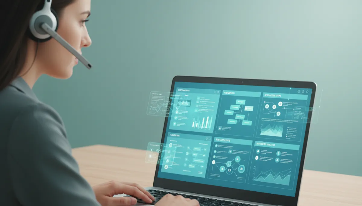 Support agent reviewing AI-generated summary before speaking to customer