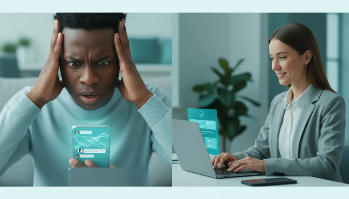 Comparison of poor AI loop versus clean AI to human handoff