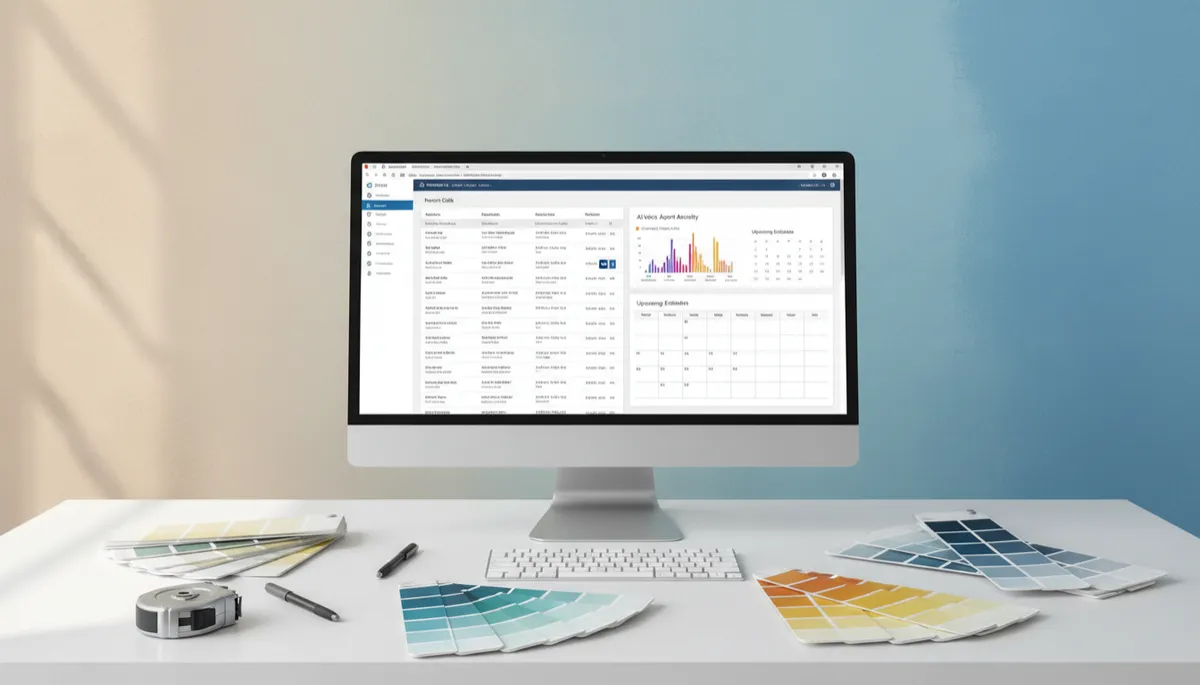 CRM dashboard showing AI voice agent handling callbacks and estimate appointments for a painting business
