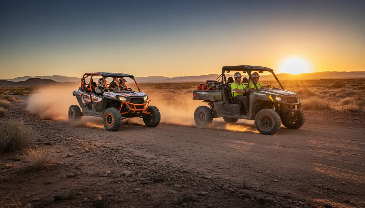 Add pictures. Context: This is for a blog post about "What Is a SxS? Understanding Side-by-Sides and How They Compare to UTVs". Style: Professional quality, photorealistic, high resolution Add pictures. Context: This is for a blog post about "What Is a SxS? Understanding Side-by-Sides and How They Compare to UTVs". Style: Professional quality, photorealistic, high resolution