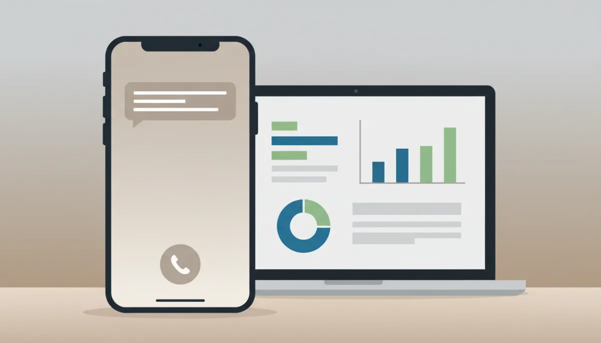 Phone showing automated text back message after a missed business call