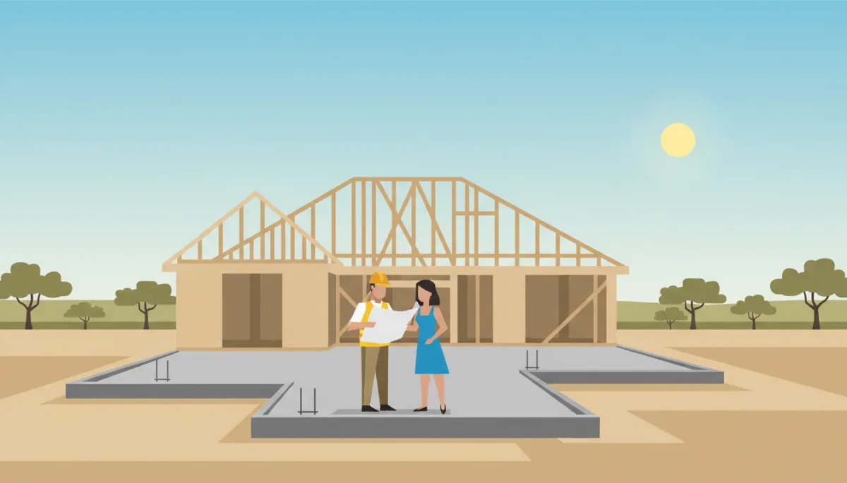 New custom home under construction on a rural South Texas lot