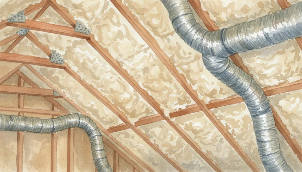 Energy-efficient attic with spray foam insulation in a South Texas custom home