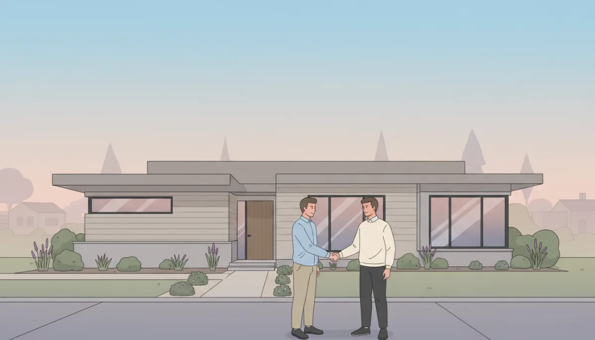 Custom home nearing completion with builder and homeowner in Jamestown NY Custom home nearing completion with builder and homeowner in Jamestown NY