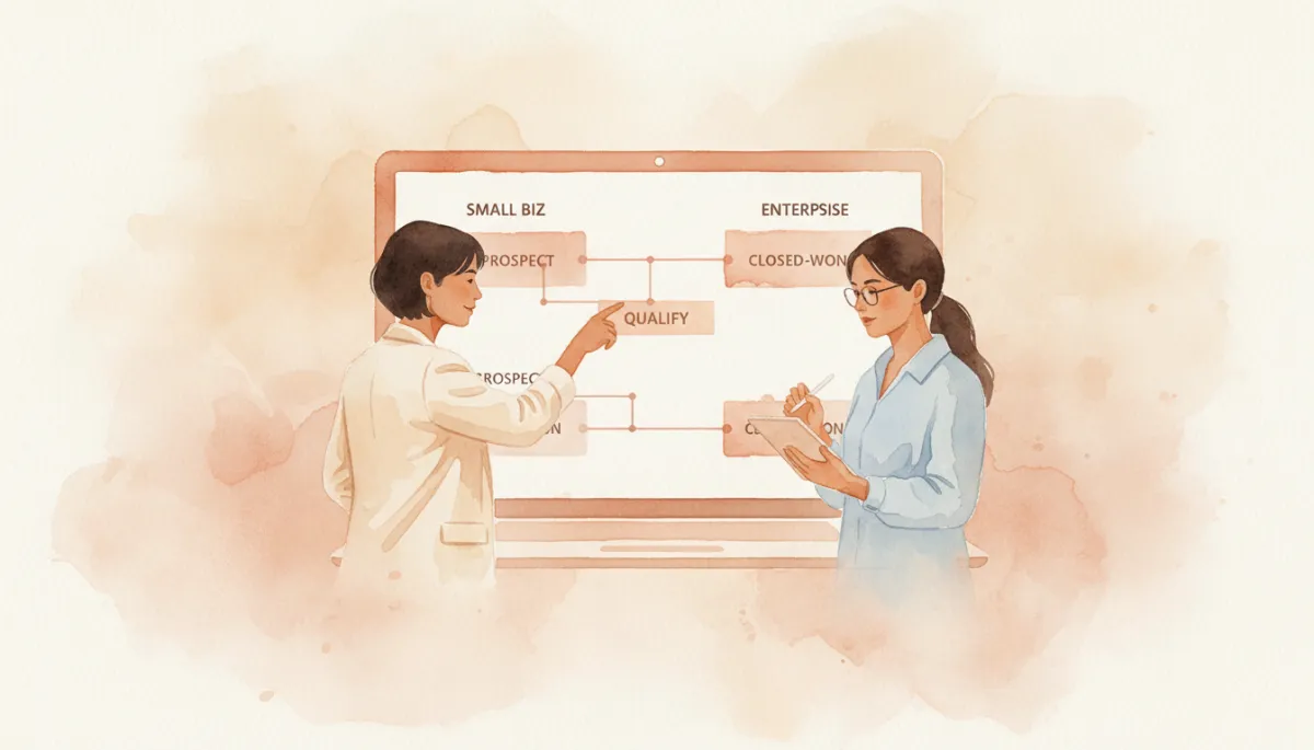 Laptop displaying clearly structured sales pipelines for a local business