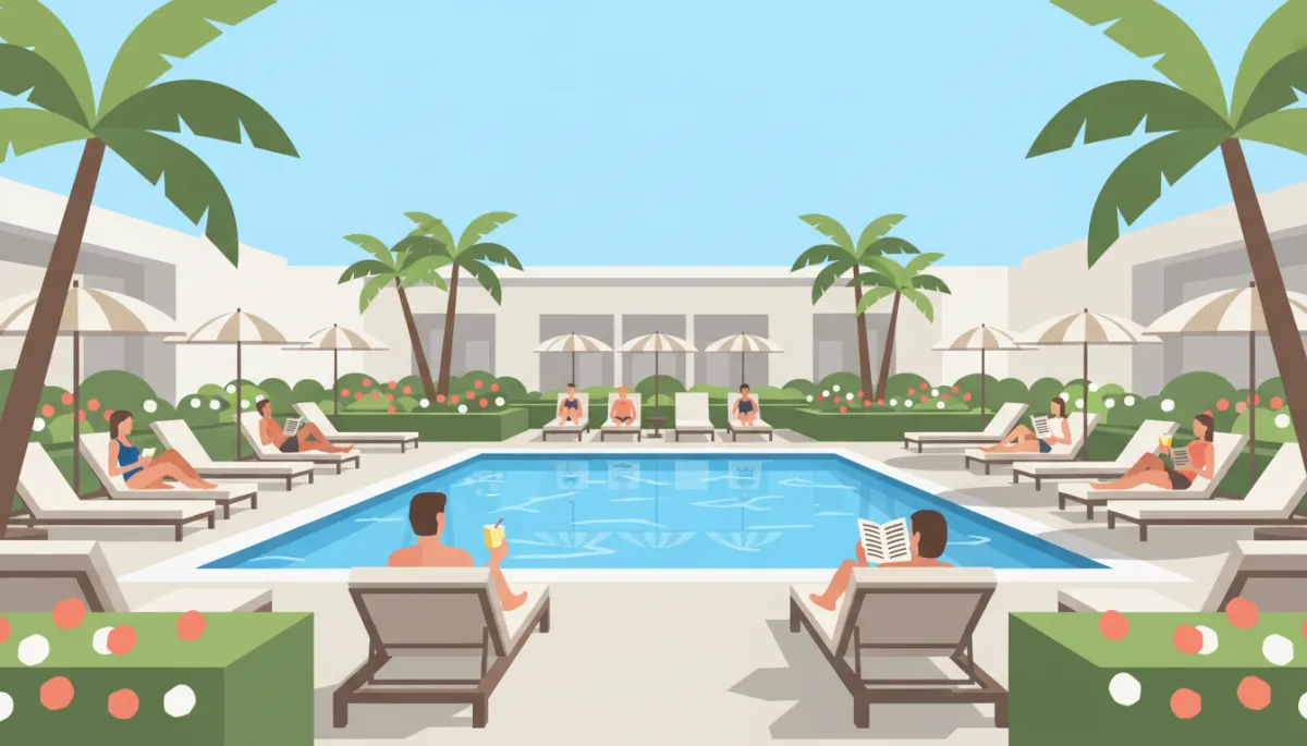 Poolside loungers and palm trees at Turnberry Isle Country Club
