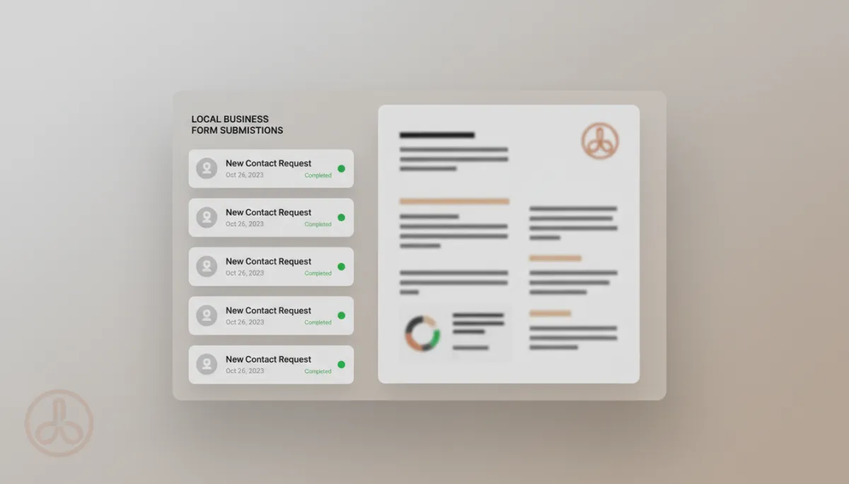 Professional interface showing automatic PDF generation from a client form submission