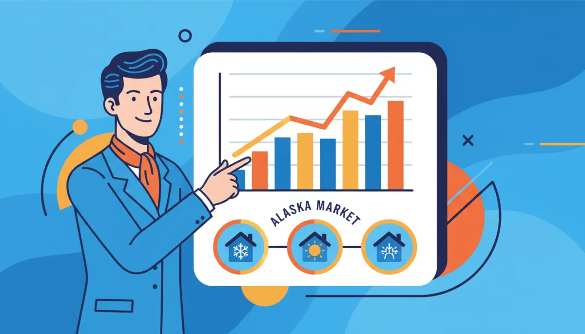 Realtor explaining Alaska housing market trends on a chart
