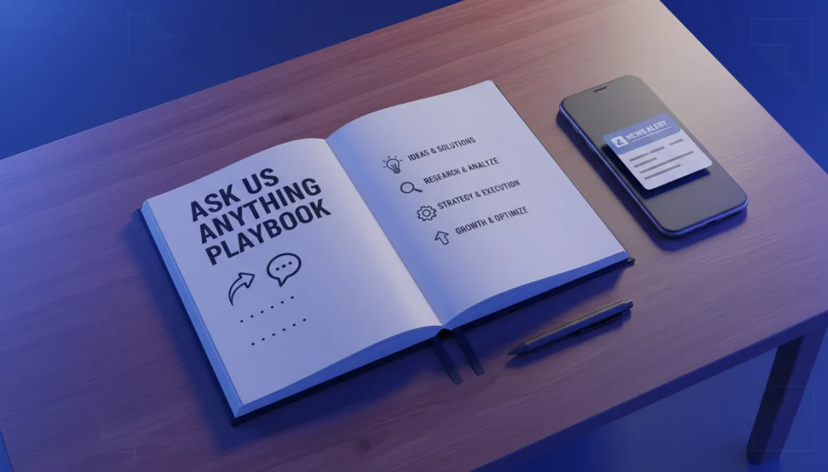 3D render of a Realtor’s Ask Us Anything media preparation playbook 3D render of a Realtor’s Ask Us Anything media preparation playbook