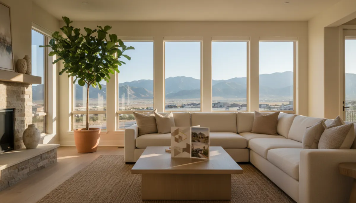 Staged Utah living room prepared for a real estate listing Staged Utah living room prepared for a real estate listing