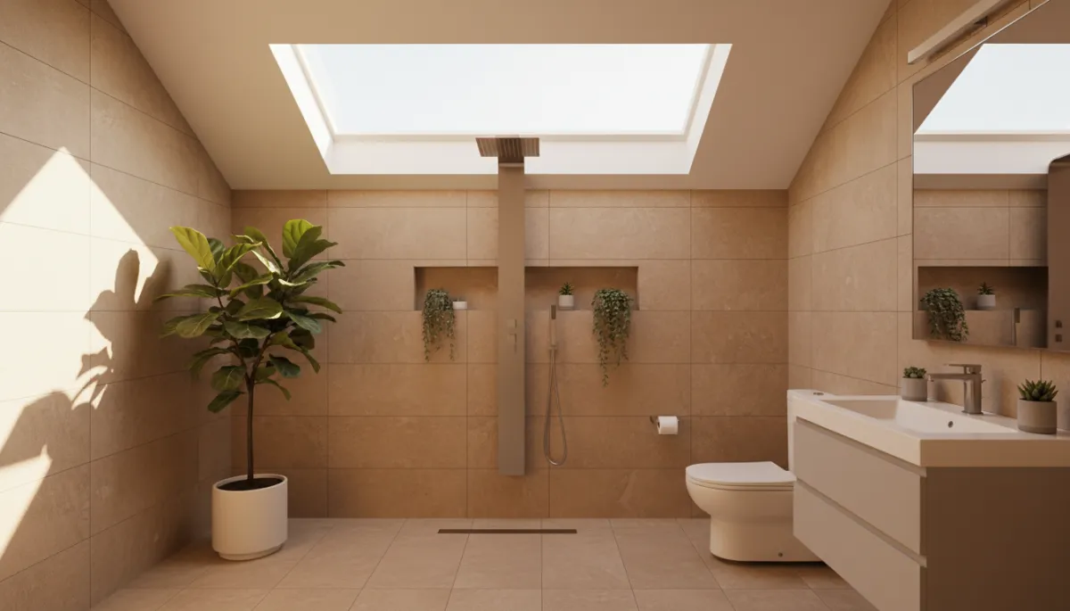 Eco-friendly Utah bathroom with daylighting and efficient fixtures Eco-friendly Utah bathroom with daylighting and efficient fixtures