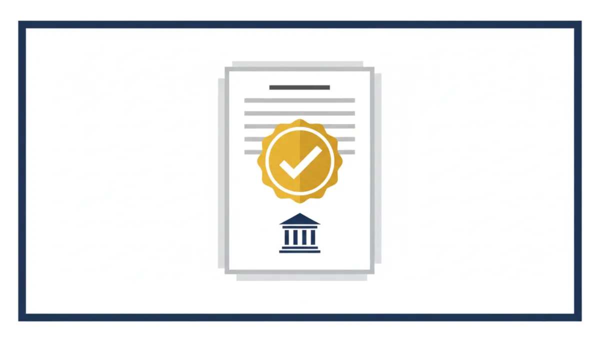 Flat vector illustration of an approved legal document symbolizing legitimate immigration help