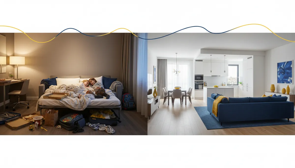 Comparison of hotel TLE stay versus furnished mid-term rental in San Antonio