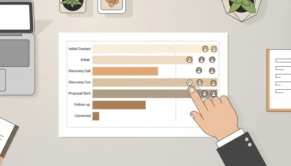 Follow-up pipeline chart highlighting higher conversions after multiple contacts
