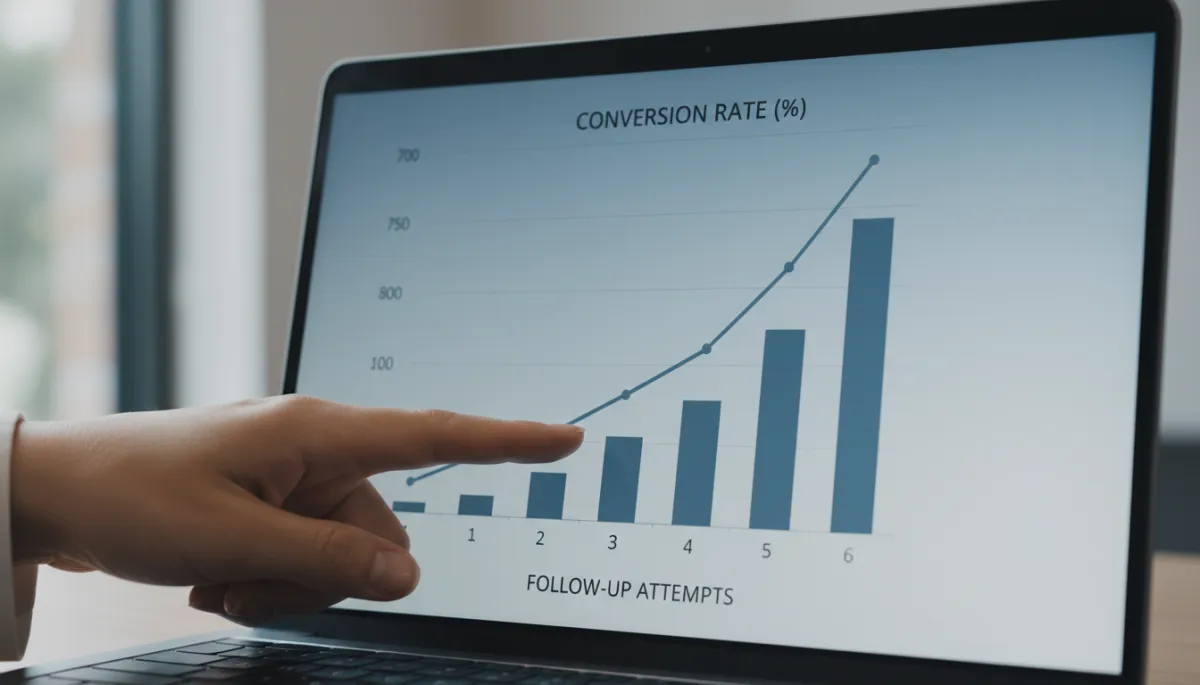 Chart illustrating higher conversion rates after multiple follow-up attempts