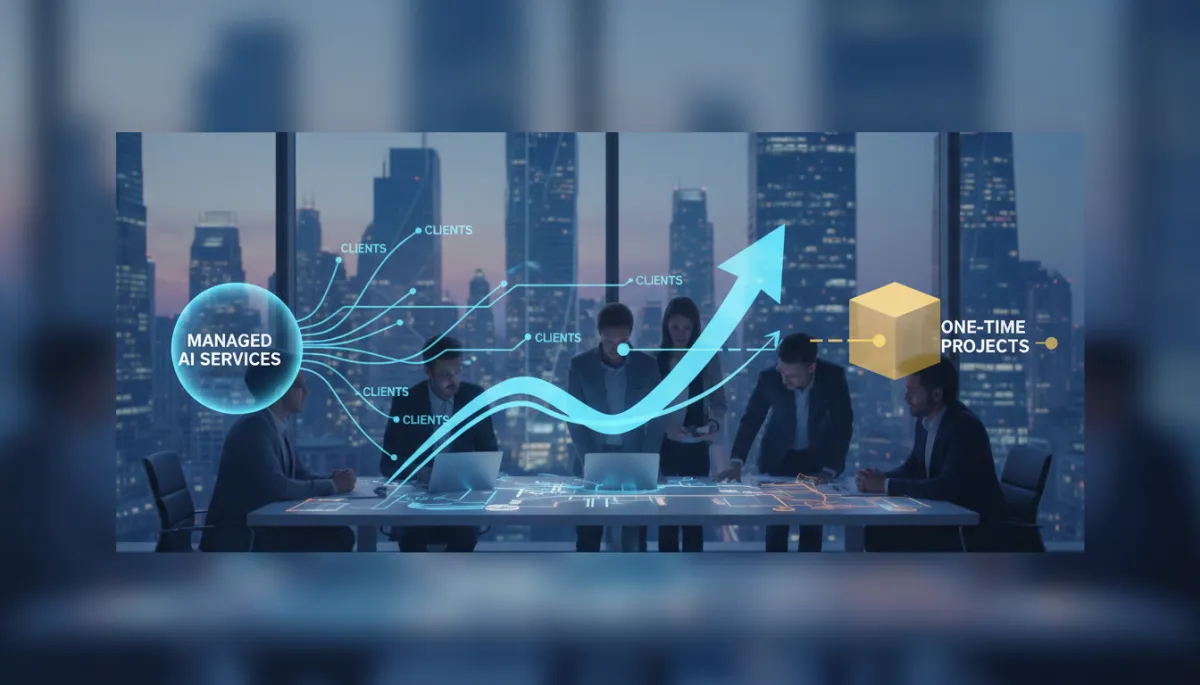 i need an seo image. Context: This is for a blog post about "AI Agency Recurring Revenue: Why Managed AI Services Will Outlast One‑Time Projects". Style: Professional quality, photorealistic, high resolution