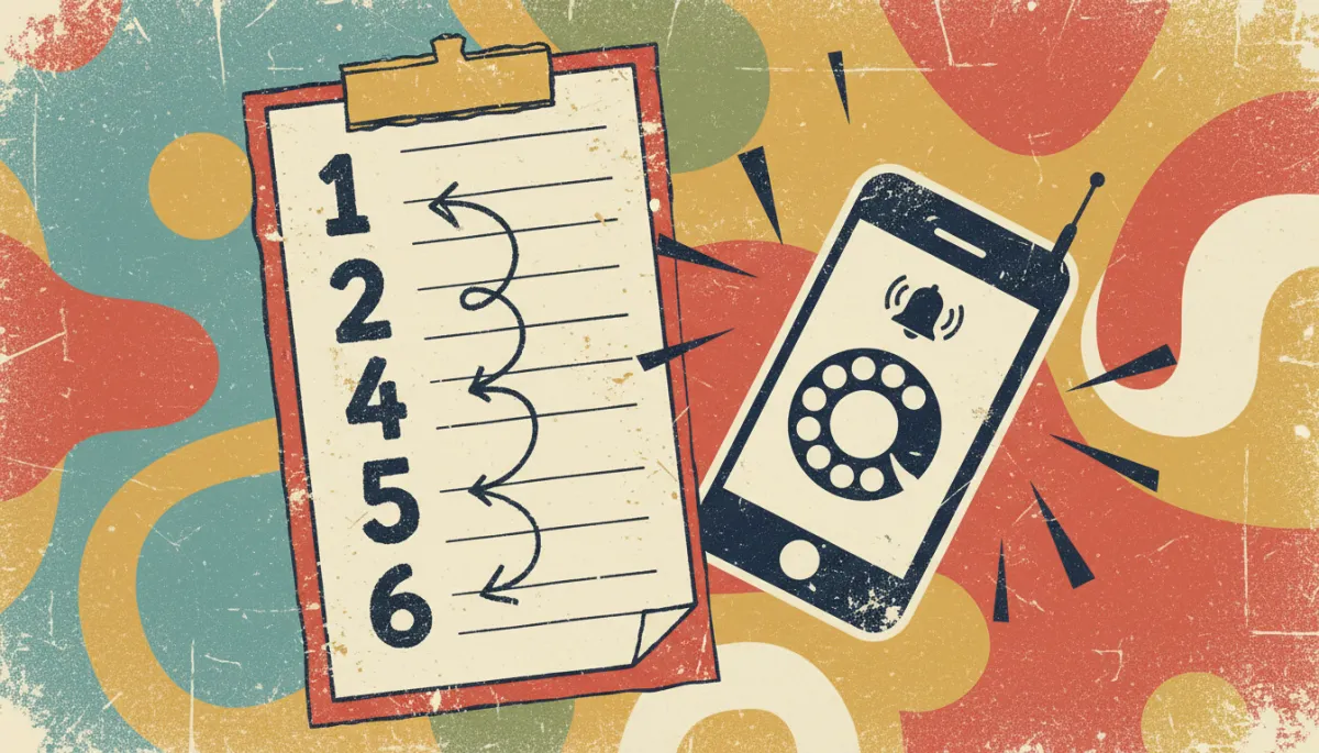 Grunge distressed pop retro illustration of a six-step speed to lead system Grunge distressed pop retro illustration of a six-step speed to lead system