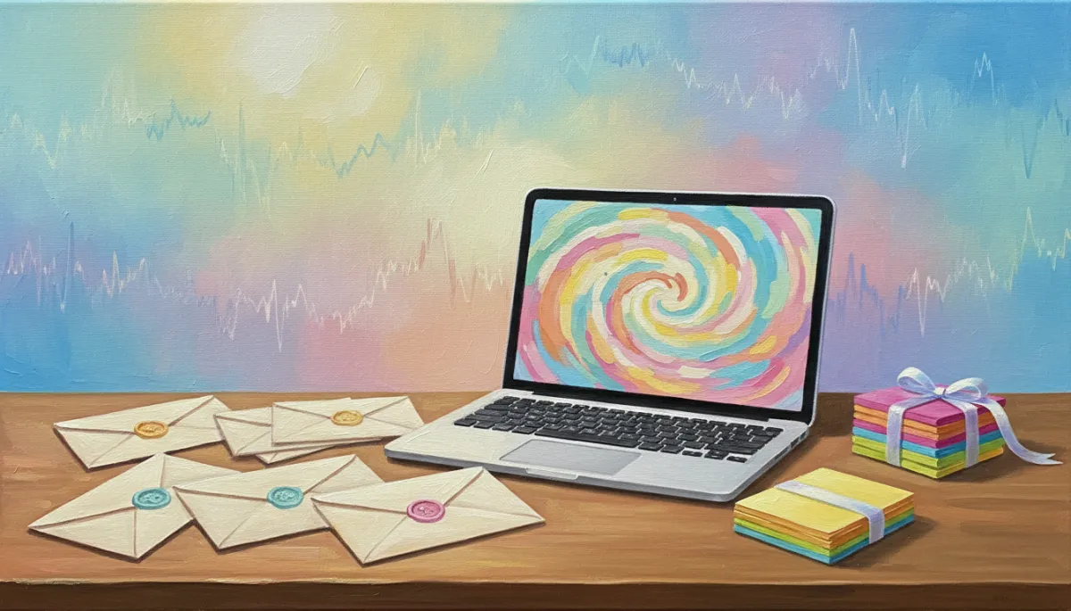 Canvas oil painting of an organized desk symbolizing structured referral outreach