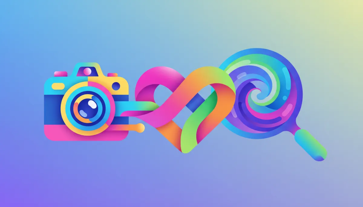 Abstract artistic illustration of authentic content connecting with AI search and families