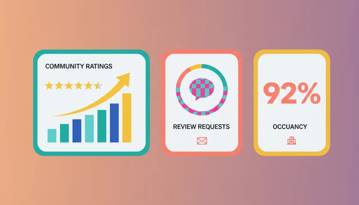 Dashboard connecting reviews, community ratings, and occupancy performance