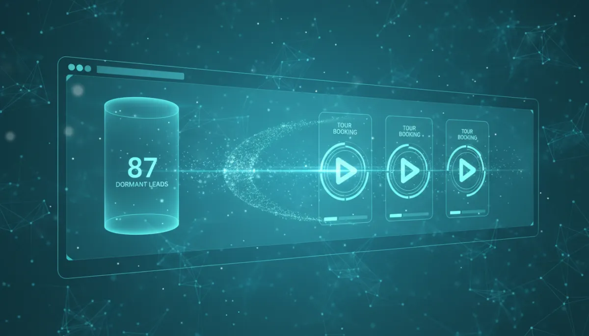 3d render digital art of CRM dashboard converting dormant leads into tours