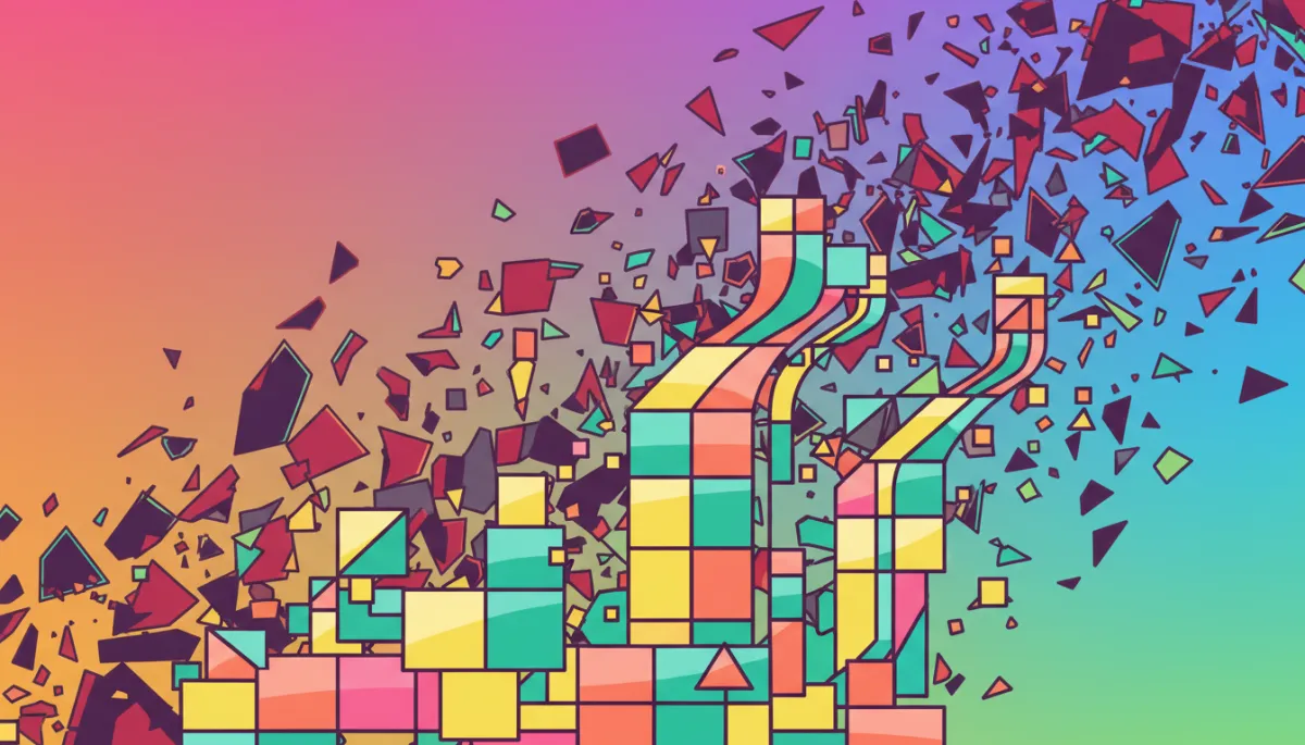 Abstract artistic visualization of negative reviews being outweighed by structured positive feedback