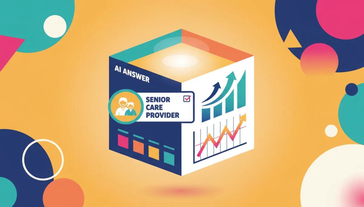 AI answer box highlighting a cited senior care provider with growth metrics AI answer box highlighting a cited senior care provider with growth metrics