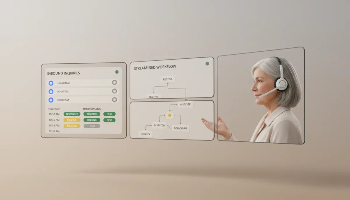 Senior care team member using a dashboard to respond quickly to new inquiries Senior care team member using a dashboard to respond quickly to new inquiries