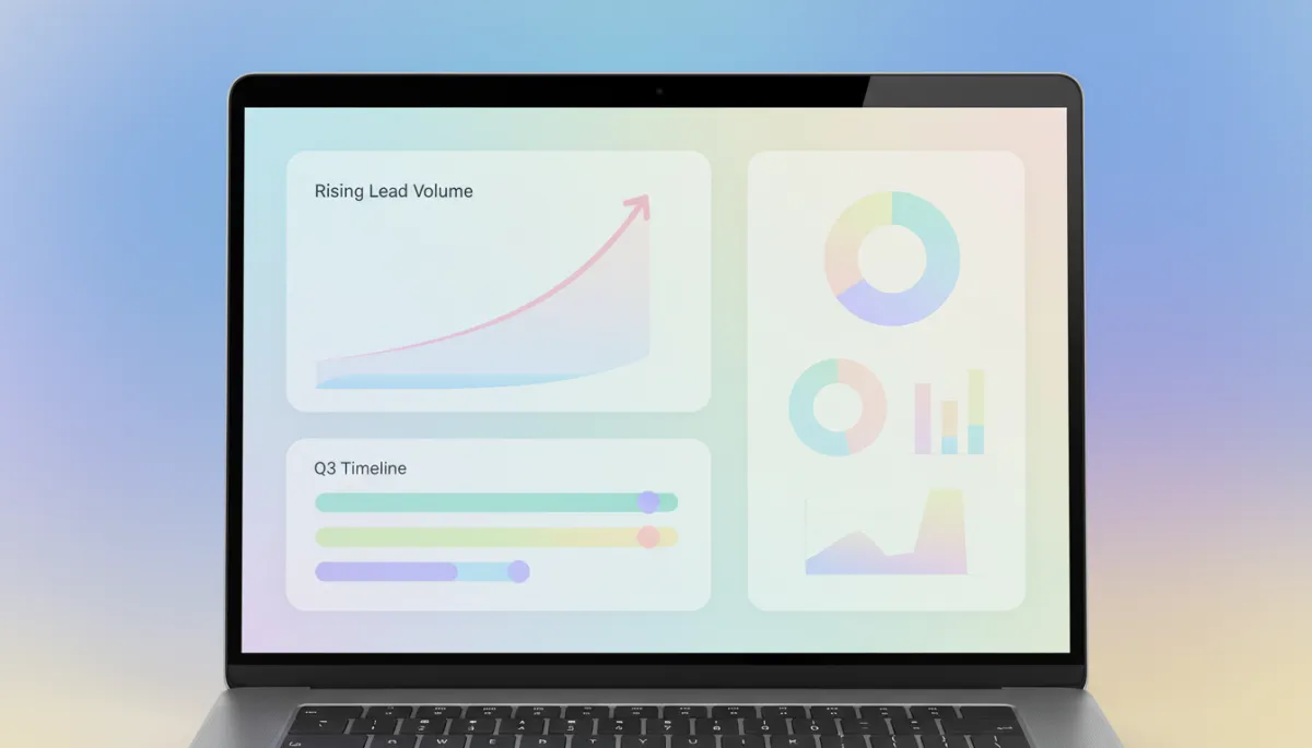 Analytics dashboard showing rising lead volume over Q3 from AI prospecting