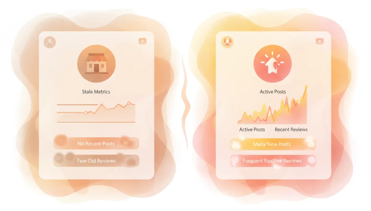 Comparison of inactive versus active Google Business Profiles