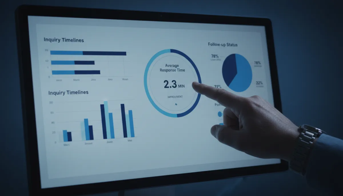 Dashboard showing response time metrics for senior care inquiries