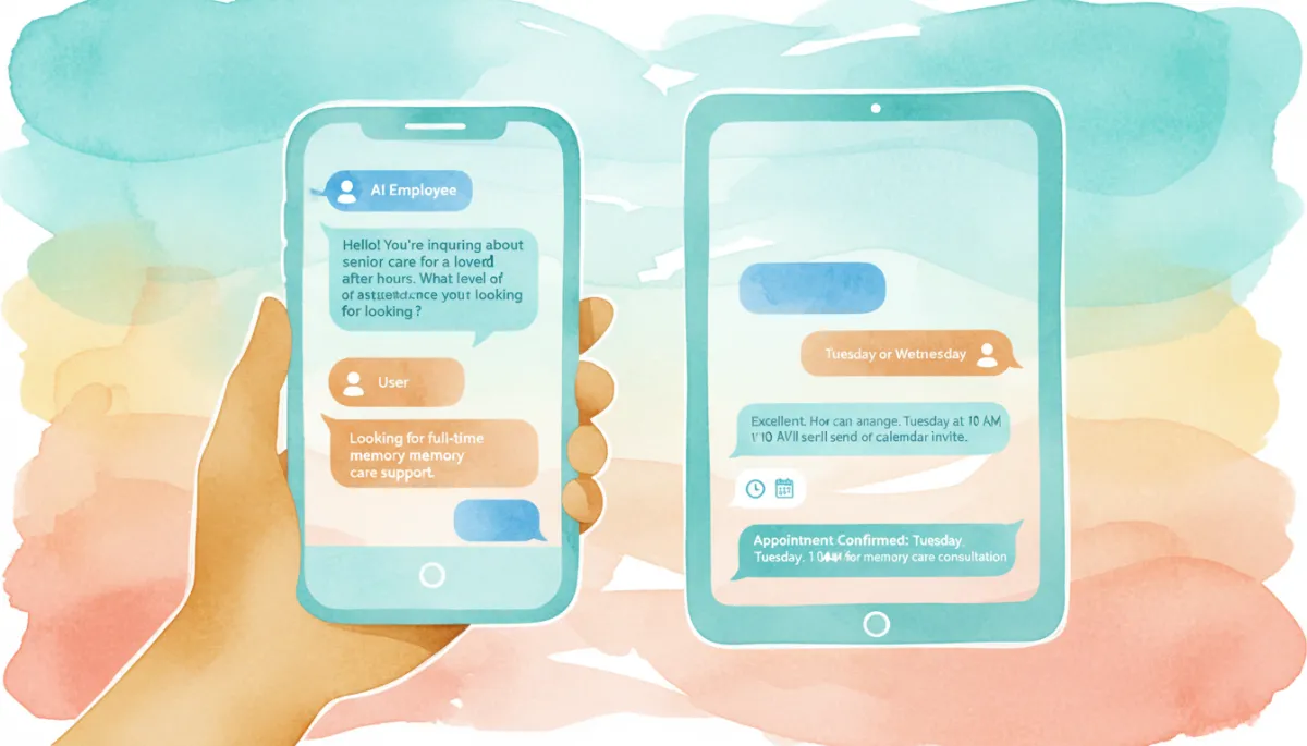 AI Employee managing senior care intake via phone and chat after hours
