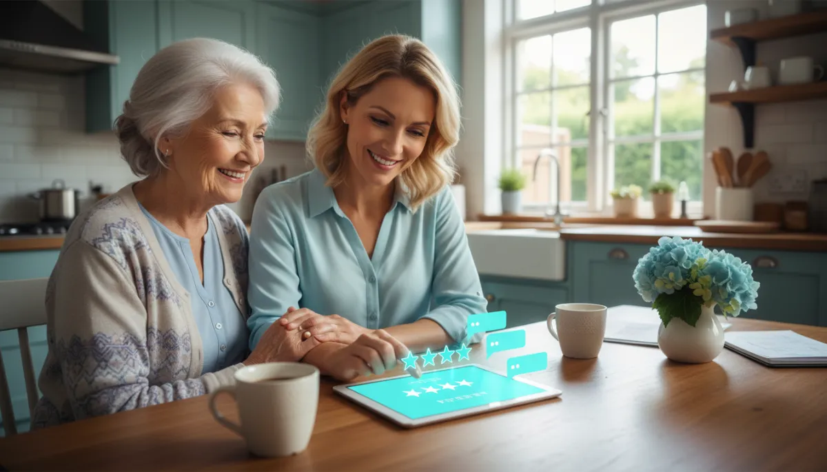 Home care agency owner building relationships with clients and families