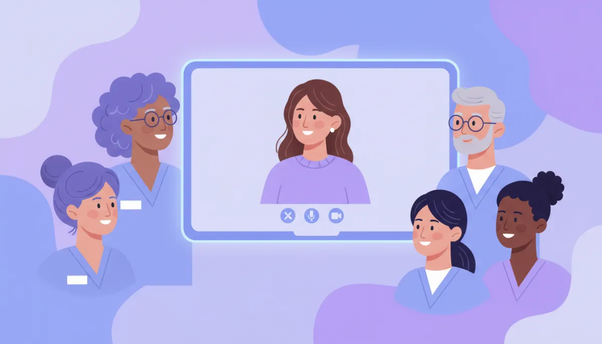 Senior care team providing virtual support to an adult daughter