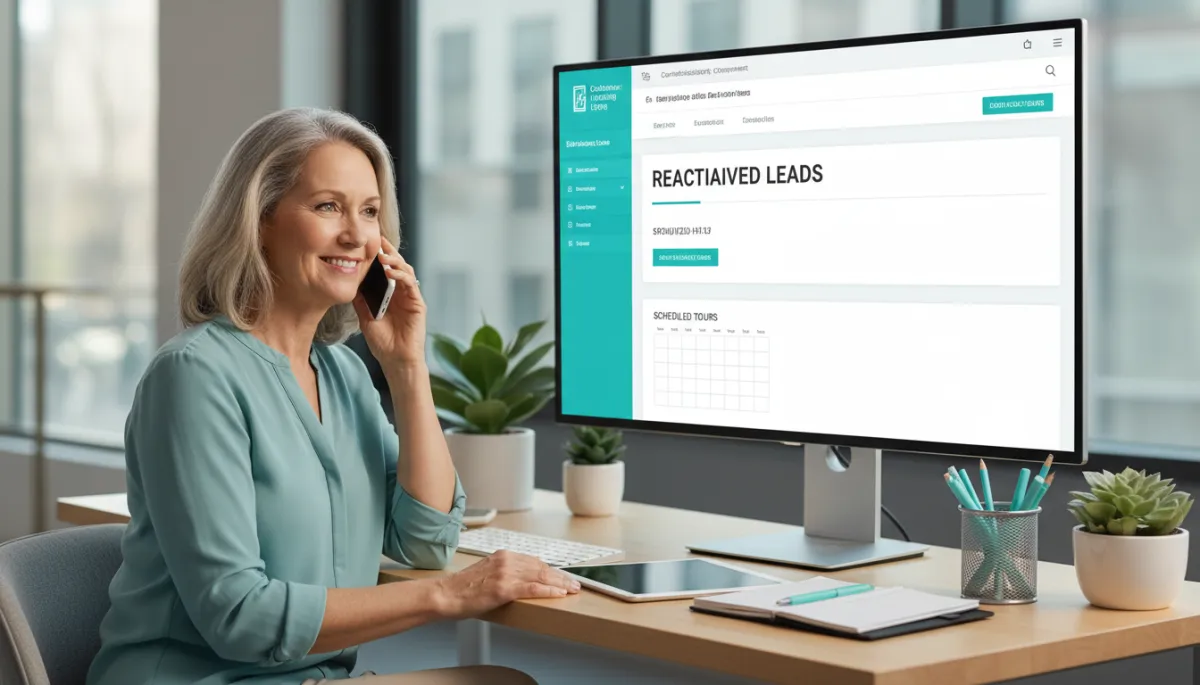 Sales counselor reconnecting with high-value leads already in the CRM Sales counselor reconnecting with high-value leads already in the CRM