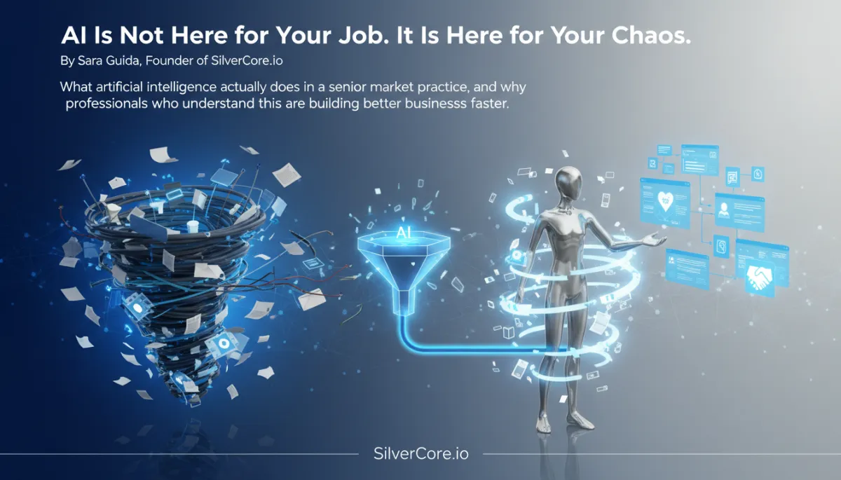 Senior care advisor using AI dashboard for messages and appointments