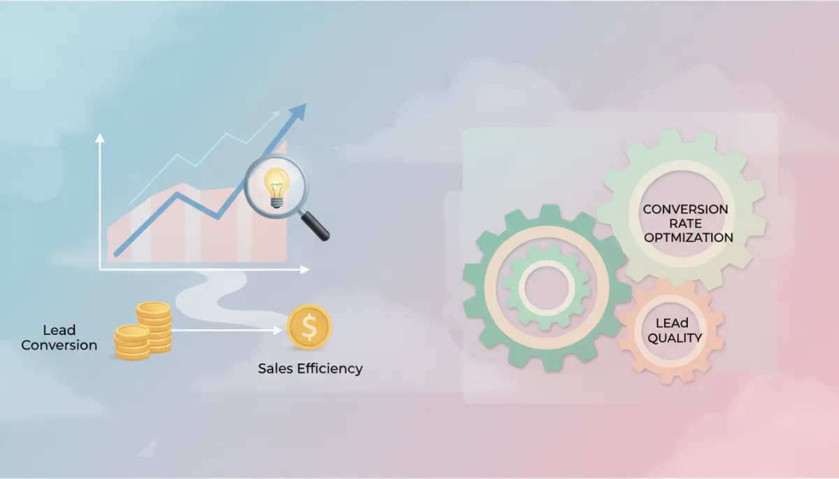 Modern office with marketing team discussing lead conversion strategies