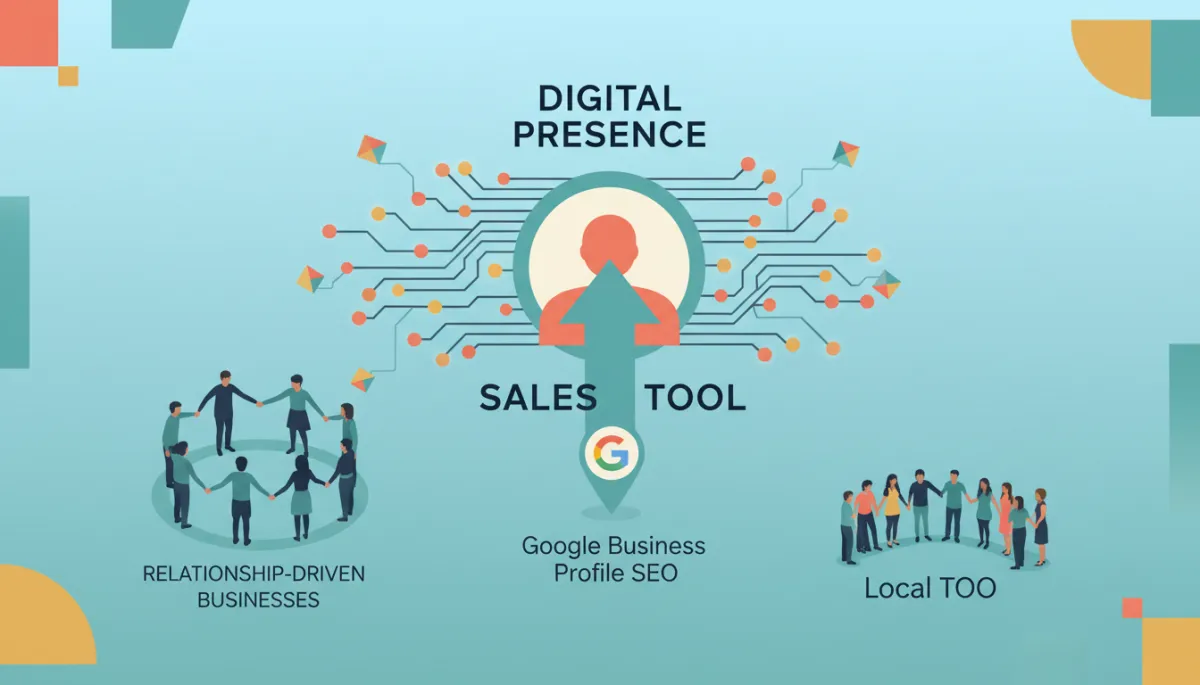 Business owner viewing optimized Google Business Profile on laptop