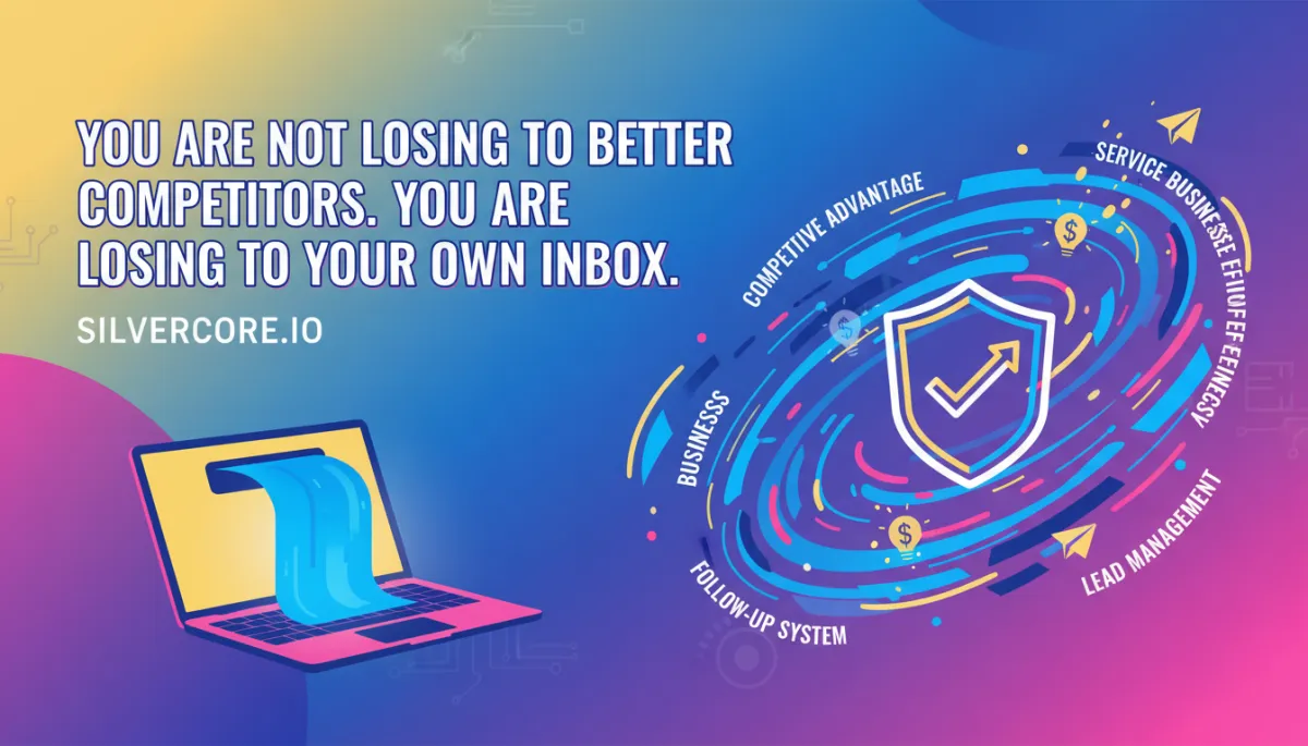 Illustration of cluttered email inbox with colorful lead notifications